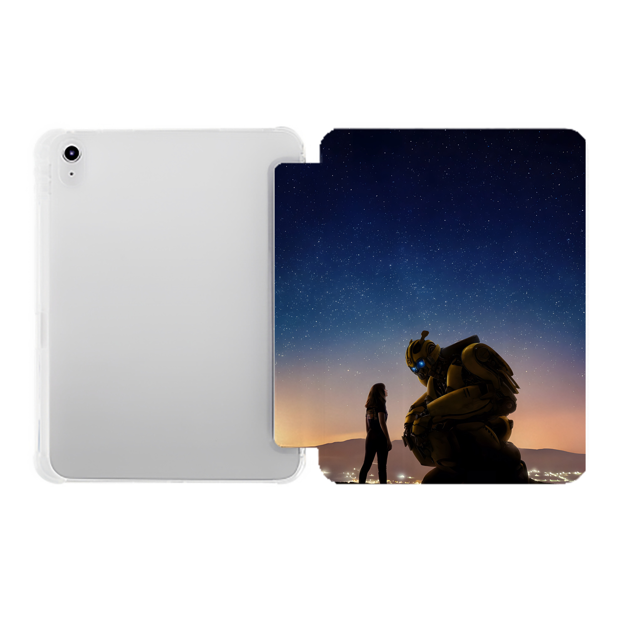 （画像用） Transformers トランスフォーマー IPad ケース ペン収納付き 三つ折りスタンド PUレザー×シリコン 対応機種9.5/10.5/10.9インチ